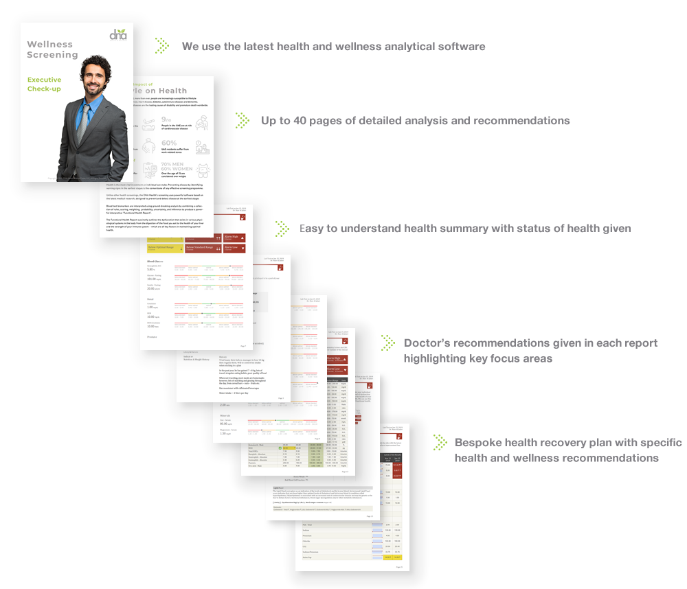 health screening executive diagram dna